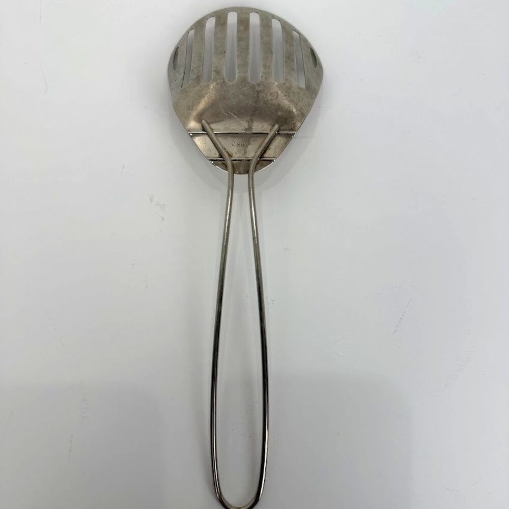 Vintage Metal Slotted Kitchen Fry Scoop 10 Inches